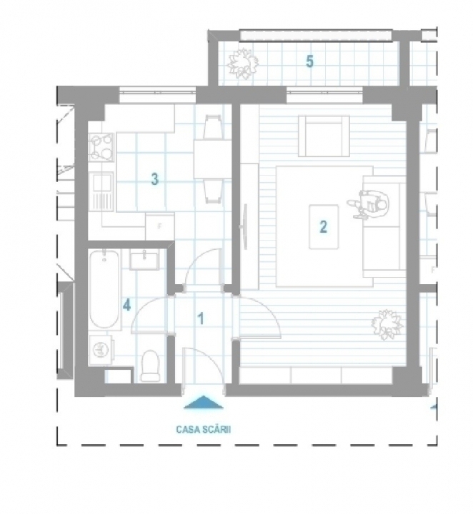 Apartament 1 camera, suprafata 41mp, intabulat // COMISION 0% — imagine 7