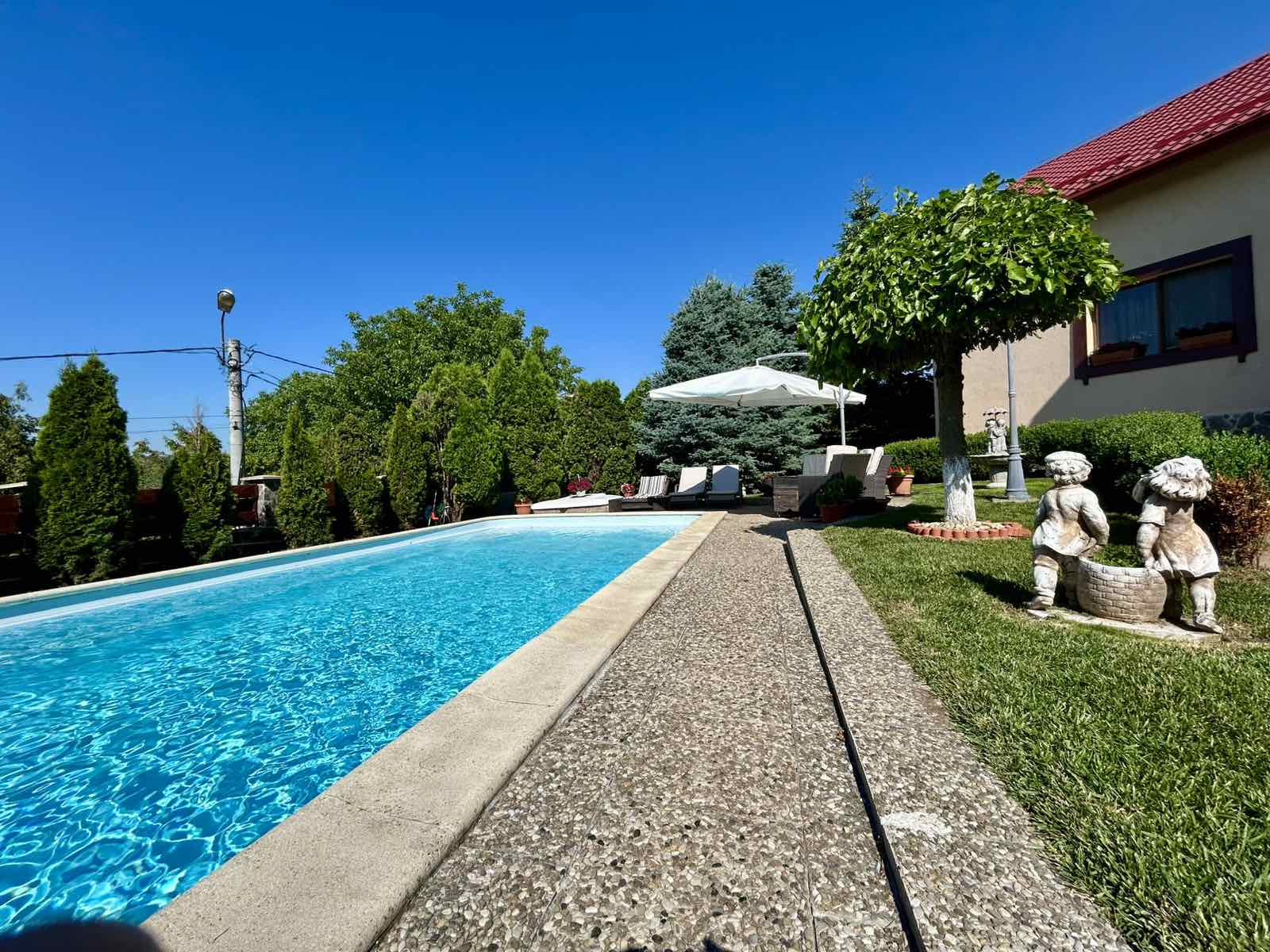 Vila de lux 310 mp construiti, cu piscina 40mp, Bucium Iasi, 1500mp teren, garaj foisor livada — imagine 118